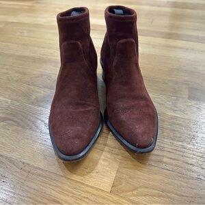 Alexander Wang Women's Suede Ankle Boots in Deep Burgundy